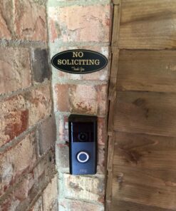 Oval No Soliciting Sign (Black/Gold) Small 2" X 5" - Small Black / Gold 10 8109FLymSQL