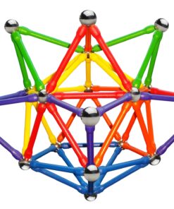 Magz Super 300 Magnetic Building Set consisting of 176 magnetized rods (2.3" Long) and 124 Nickel Plated Steel Balls (0.5" in Diameter) in a Wooden Box, Offered 16 8109whGdySL