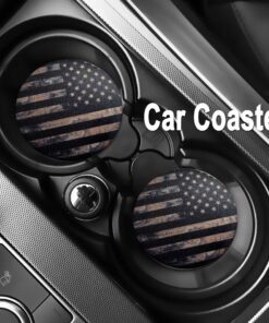 Aootf American Flag License Plate Frames- Patriotic USA Car Tag Cover, 2 Pack 4 Hole Thin Matte Black Brushed Aluminum Plastic Composite Holder for Front/Rear, Screws Caps with Blue Line Decal 17 810A2mRxS0L