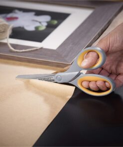 Westcott 13901 8-Inch Titanium Scissors For Office and Home, Yellow/Gray, 2 Pack 29 810Aa66pueL