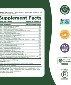 MegaFood Baby & Me 2 Prenatal Vitamin and Minerals - Vitamins for Women - with Folate (Folic Acid Natural Form), Choline, Iron, Iodine, and Vitamin C, Vitamin D and more - 120 Tabs (60 Servings) 120 Count (Pack of 1) 22 810BgOTL3PL 1
