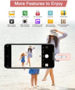 256GB USB Flash Drive for Phone and Pad, Photo Stick High Speed External USB Thumb Drives Photo Storage Memory Stick for Save More Photos and Videos (Pink, 256GB) Pink 12 810Eftt49YL