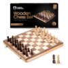 Chess Armory Chess Sets 15 Inch Wooden Chess Set Board Game for Adults and Kids with Extra Queen Pieces & Storage Box Non-Magnetic