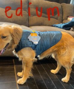 Kurgo Loft Dog Jacket, Reversible Dog Coat, Wear with Harness or Sweater, Water Resistant, Reflective, Winter Coat For Large Dogs (Ink Blue, L) Ink Blue/Seaglass 34 810FfY7iiuL