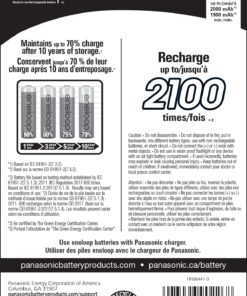Panasonic K-KJS1MCA2BA eneloop D Size Battery Adapters with eneloop AA 2100 Cycle Ni- MH Pre-Charged Rechargeable Batteries, 2 "D" Adapters with 2 Batteries D Spacer Pack 19 810HBbP5ERL