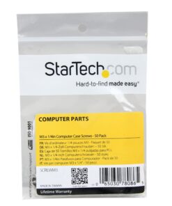 StarTech.com PC Mounting Computer Screws M3 x 1/4in Long Standoff - Screw kit - 0.2 in (Pack of 50) - SCREWM3 50 Screws Single 13 810Hhy7tNL