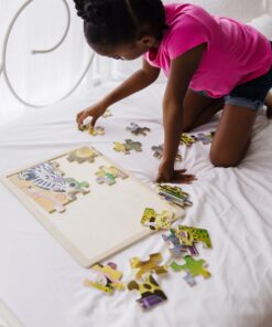 Melissa & Doug African Plains Safari Wooden Jigsaw Puzzle With Storage Tray (24 pcs) 18 810Hq117 bL