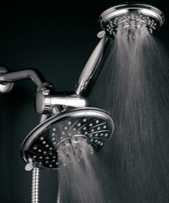 HotelSpa 30 Setting 6" Rainfall Shower Head and Handheld Shower Dual 3-Way Shower Combo with Extra Long Premium 6 ft Stainless Steel Shower-Hose Chrome with 6 ft Hose 19 810IvPCPKeL