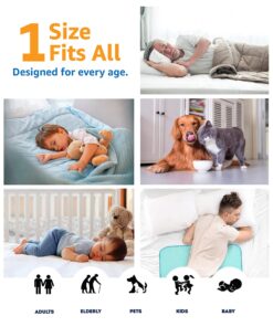 IMPROVIA® Washable Underpads, 34" x 36" (Pack of 4) - Heavy Absorbency Reusable Bedwetting Incontinence Pads for Kids, Adults, Elderly, and Pets - Waterproof Protective Pad for Bed, Couch, Sofa, Floor 4 Pack - 34x36 25 810KC3LucrL