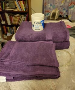 Utopia Towels 8-Piece Premium Towel Set, 2 Bath Towels, 2 Hand Towels, and 4 Wash Cloths, 600 GSM 100% Ring Spun Cotton Highly Absorbent Towels for Bathroom, Gym, Hotel, and Spa (Plum) Plum 34 810L7GpEs2L