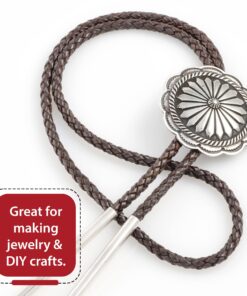 Mandala Crafts Dark Brown Bolo Braided Leather Cord for Bolo Tie Cord Crafts - 6.5 Feet Round Genuine Braided Leather Bolo Cord 6mm Leather Rope for Jewelry Making 6mm 2.2 Yards 18 810MfcnY5gL