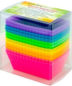 Alternative view of Pantry Elements Rectangular Silicone Cupcake Liners for Baking 12-Pack Reusable Non-Stick BPA Free Muffin Liners Baking Cups Molds for Baking, Bento Box Accessories, Moldes de Silicona Para Reposteria Rectangular 12-Pack Vibrant Rainbow Collection