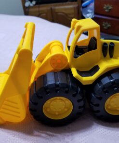 Amazon Basics Toy Construction Vehicle Set, Dump Truck and Bulldozer, Indoor/Outdoor, 10-Inch, Pack of 2, Yellow, 10.25" x 12" x 5.75" 63 810RpIjfuZL