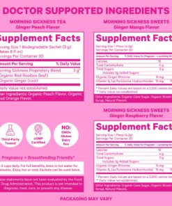 Pink Stork Morning Sickness Bundle with Organic Ginger Peach Tea and Sweets, Supports Morning Sickness for Pregnant Women, Digestion, and Motion Sickness, 1st Trimester Pregnancy Must Haves, Set of 3 14 810RqS8v4vL