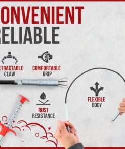 36" Snake Drain Clog Remover - Used as Hair Clog Remover for Sink, Shower, and Bathtub - Dryer Vent Cleaner, and as a Flexible Grabber Tool for Hard to Reach Places - By RAM-PRO 36 Inch 1 Pack 23 810UUgLOTML