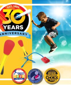 Stomp Rocket Original Ultra Rocket Launcher for Kids - Soars 200 Ft - 4 High Flying Rockets and Adjustable Launcher - Fun Outdoor Toy and Gift for Boys or Girls Age 5+ Years Old Ultra 4 Rockets 21 810VJ7S2DEL
