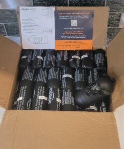 Amazon Basics Standard Dog Poop Bags with Dispenser and Leash Clip, Unscented, 900 Count, 60 Pack of 15, Black, 13 Inch x 9 Inch 15 Count (Pack of 60) 23 810VJJj1HbL