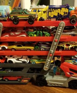 Hot Wheels Playset with Hw MEGA Hauler Toy Truck & 1:64 Scale Car, Stores 50+ Vehicles, Expands to 6 Levels red 35 810VPxTOoLL 2