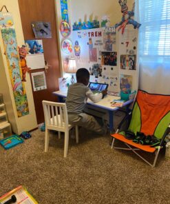 Flash Furniture Wren Adjustable Classroom Activity Table for School and Home, Rectangular Plastic Activity Table for Kids, 23.625" W x 47.25" L, Gray/Blue Blue Set of 1 35 810VqyMDV2L