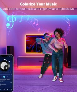 Leeleberd Led Lights for Bedroom 100 ft (2 Rolls of 50ft) Music Sync Color Changing RGB Led Strip Lights with Remote App Control Bluetooth Led Strip, Led Lights for Room Home Kitchen Decor Party 21 810W5BWaLeL
