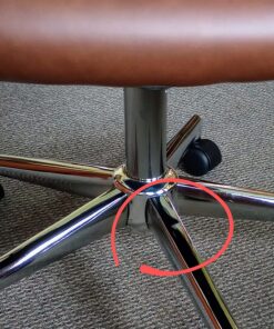 Amazon Basics High-Back Executive Swivel Office Desk Chair with Ribbed Puresoft Upholstery, Lumbar Support, Modern Style, 23.25"D x 24.75"W x 45.25"H, Brick Red 29 810XedLFwdL