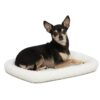 MidWest Homes for Pets Dog Bed 18L-Inch White Fleece Dog Bed or Cat Bed w/ Comfortable Bolster | Ideal for "Toy" Dog Breeds & Fits an 18-Inch Dog Crate | Easy Maintenance Machine Wash & Dry 34 810XpHxqNnL 4