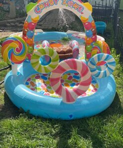 INTEX 57149EP Candy Zone Inflatable Swim Play Center: with Splash Pool and Waterslide – 116" x 75" x 51" 32 810Yd08z1zL