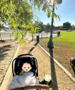 Accmor Stroller Cup Holder with Phone Holder, Bike Cup Holder, Cup Holder for Uppababy Stroller, 2-in-1 Universal Cup Phone Holder for Stroller, Bike, Wheelchair, Walker, Scooter, Black A-Black 32 810ZG K5SvL