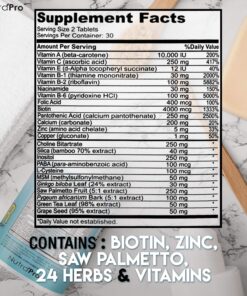 Hair Growth Vitamins With Saw Palmetto for Women-DHT Blocker,Hair Growth Supplement for Thicker And Perfect Hair.Hair Growth Pills for Thinning Hair.Get Healthy,Glow,Longer,Thick Hair.With Biotin. 28 810ZIMw5CFL