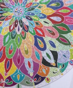 Bgraamiens Puzzle-Blooming Color-1000 Pieces Gradient Puzzle Color Challenge Blue Board Round Jigsaw Puzzles 45 810aYxemsL