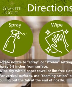 Granite Gold Shower Cleaner Spray for Quartz, Granite, Marble, Ceramic, and Other Stone Tub Surfaces, Made in the USA, 24 Ounces, Gold 12 810bBdsqsDL