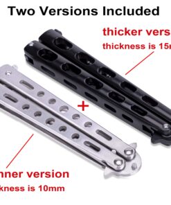 Moon Boat 2PCS Butterfly Knife Trainning Practice Comb Unsharpened Blade Black Silver 27 810bWvKqWlL