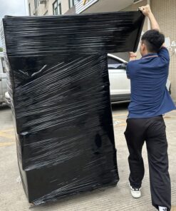 2-Pack Black Stretch Wrap 18" x 1000 Feet 80 Gauge Industrial Strength with Plastic Handle, Plastic Pallet Supplies Durable Self-Adhering for Packing, Moving, Heavy Duty Shrink Film Rolls Black-2-Pack 14 810bmSYmExL