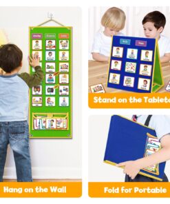 Godery Large Visual Schedule for Kids Chore Reward Chart,Bedtime Routine Chart for Toddlers,Double Side Schedule Board With 109 Cards for Home School Planner,Autism Learning Materials. 36 810ctldC8L