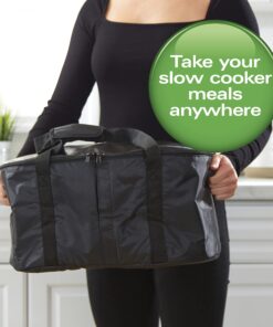 Hamilton Beach Portable Slow Cooker Travel Bag, Insulated Carrier Case for 4, 5, 6, 7 & 8 Quart Crock, Internal Mesh Net Holds Pot in Place, Compatible with Other Brands, Black (33002) 31 810dTZ LOZL 1