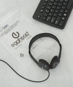 Egghead- 1000 Black Stereo Headphones Single 17 810dn9clqnL