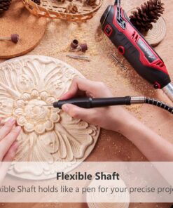 AVID POWER Rotary Tool with Flex Shaft 1.0 Amp Electric Rotary Tool, 6 Variable Speeds, 107 Pieces Rotary Tool Accessories & Carrying Case for Grinding, Cutting, Carving and Sanding - Red 1-red 24 810gEPZib L