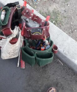 Tool Pouch, Leather Bull-Pin and Bolt Bag, Tunnel Loop Connection 10 Inch Canvas Material Tool Bag 31 810gWw8JrfL