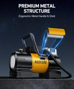 AstroAI Tire Inflator Portable Air Compressor (Up to 150 PSI) Tire Pump for Car 12V DC Digital Air Pump with 12 LEDs Super Bright Light for Bicycle, Motorcycle, Automotive Car Accessories Yellow Type 2 10 810gw2F6uyL