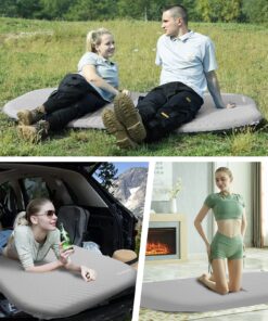 KingCamp Sleeping Pad for Camping Double Size Self Inflating Camping Mattress 11 R-Value Foam Pads 3"Thick 2 People Tent Traveling Family Hiking Outdoor Air Pad Light Grey Lightgrey 16 810inpRI54L