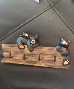 Black Bear Family 3.5 x 7.5 Hand-cast Resin Figurine Key Holder 19 810jDiKoI1L