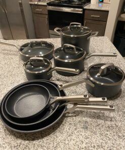 Ninja C39600 Foodi NeverStick Premium Hard-Anodized 13-Piece Cookware Set, Guaranteed to Never Stick, Nonstick, Durable, Oven Safe to 500°F, Grey 66 810jrtSgxCL