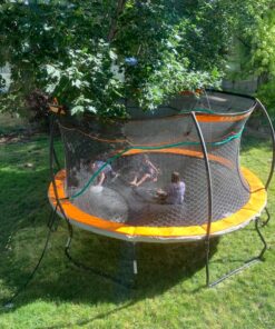 Thrillzoo Trampoline Sprinkler for Kids, 39ft Outdoor Sprinkler, Water Trampoline Toys for Kids Games, Play, Exercise, Summer Fun | Trampoline Accessories, Water Sprinkler for Kids Backyard【WaterPark】 Waterpark (Green Hose) 28 810kjH9LYSL