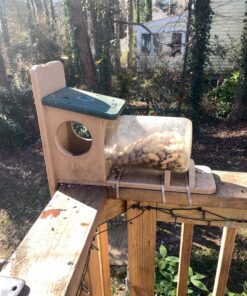 Birds Choice SNSQJAR Recycled Squirrel Jar Feeder, Squirrel Feeders, 7-1/4"L X 19"W X 15-3/4"H, Taupe w/ Green Roof 32 810ly5OAkfL