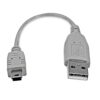StarTech.com 6 in. USB to Mini USB Cable - USB 2.0 A to Mini B - Gray - Mini USB Cable (USB2HABM6IN) 6in / 15cm Straight 48 810nH66sKuL
