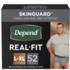Depend Real Fit Incontinence Underwear for Men, Disposable, Maximum Absorbency, Large/Extra-Large, Grey, 52 Count (2 Packs of 52), Packaging May Vary 39 810ogYfuWzL