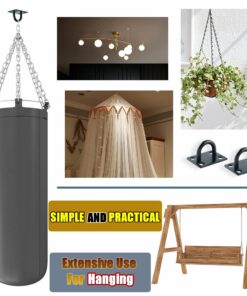 Alise Black Ceiling Hook Pad Eye Plate Top Hooks Hanging Marine Hardware for Yoga Hammock Swing Suspension Boat Sandbag Plant Basket,Stainless Steel Wall/Ceiling Mount,4Pcs DD008B-4P 9 810owfJDWNL