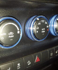 Audio Air Conditioning Button Cover Decoration Twist Switch Ring Trim Interior for Jeep Wrangler JK Patriot Compass Liberty for Dodge Challenger (Blue,3pcs) Blue 27 810pNn8oPwL