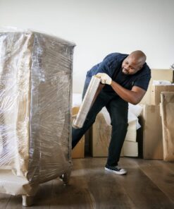 15" Stretch Film/Wrap with Handles 1200ft 500% Stretch Clear Cling Durable Adhering Packing Moving Packaging Heavy Duty Shrink Film (1 Pack w/Handles, Clear) 1 Pack w/ Handles 14 810qDQeBAgL