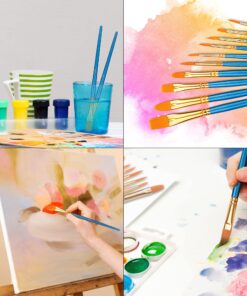 Amazon Basics Paint Brush Set, PBT Paint Brushes for Acrylic, Oil, Watercolor, 10 Brush Sizes 1 31 810qiWZU5IL